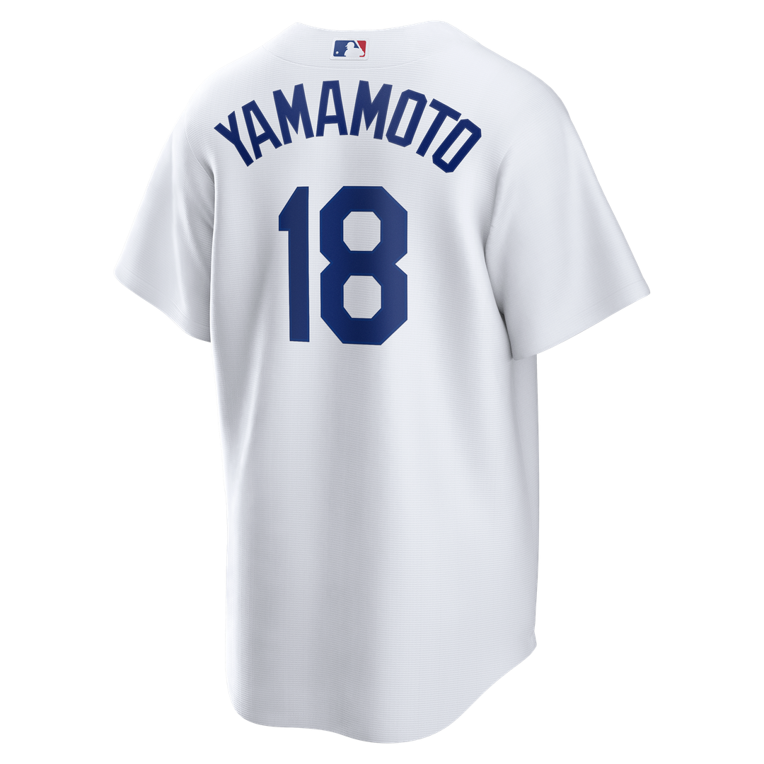 Men's Los Angeles Dodgers Yoshinobu Yamamoto White Home Replica MLB Baseball Jersey - view 3