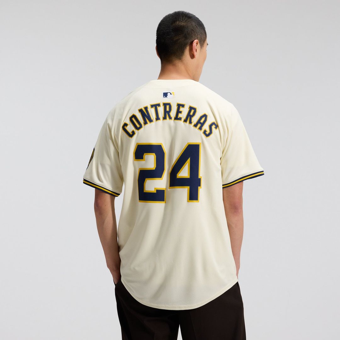 Men's Milwaukee Brewers William Contreras Cream Home Limited MLB Baseball Jersey - view 3