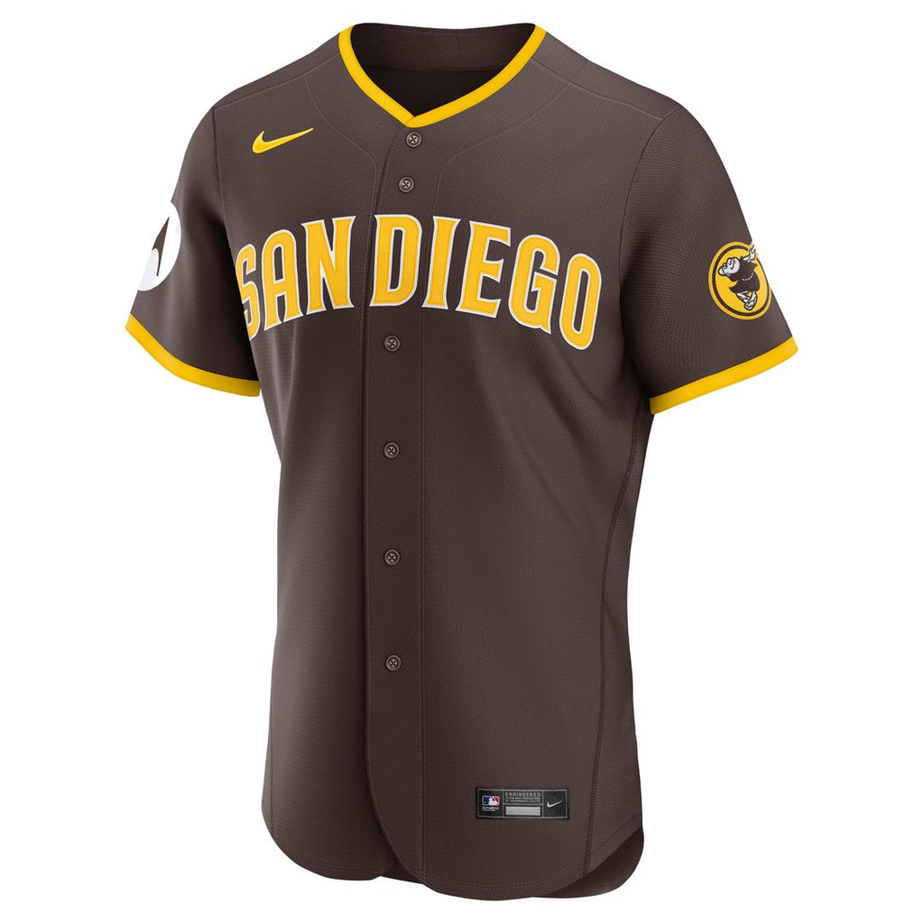 Men's San Diego Padres Khaki Alternate Sponsor Patch MLB Baseball Jersey - view 8