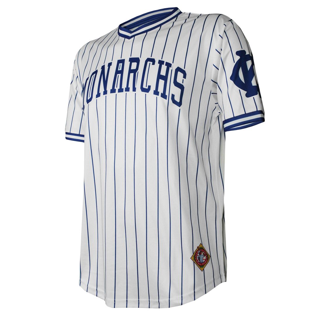 Men's Kansas City Monarchs White V-Neck MLB Baseball Jersey - view 2