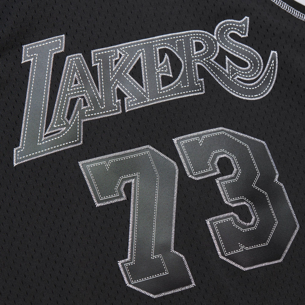 Men's Los Angeles Lakers Dennis Rodman 1998 Contrast 2K Swingman NBA Basketball Jersey - Black - view 5