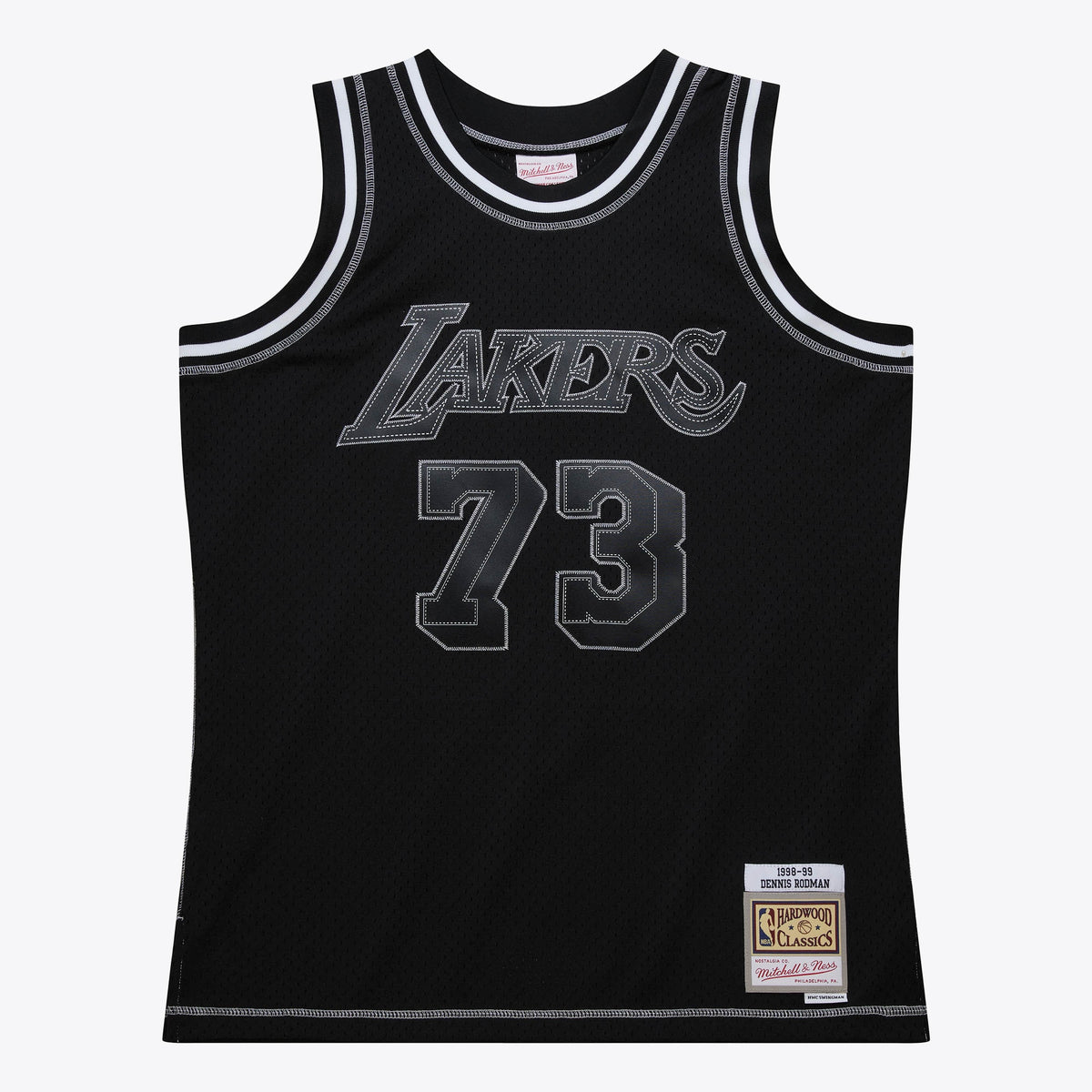 Men's Los Angeles Lakers Dennis Rodman 1998 Contrast 2K Swingman NBA Basketball Jersey - Black - view 3