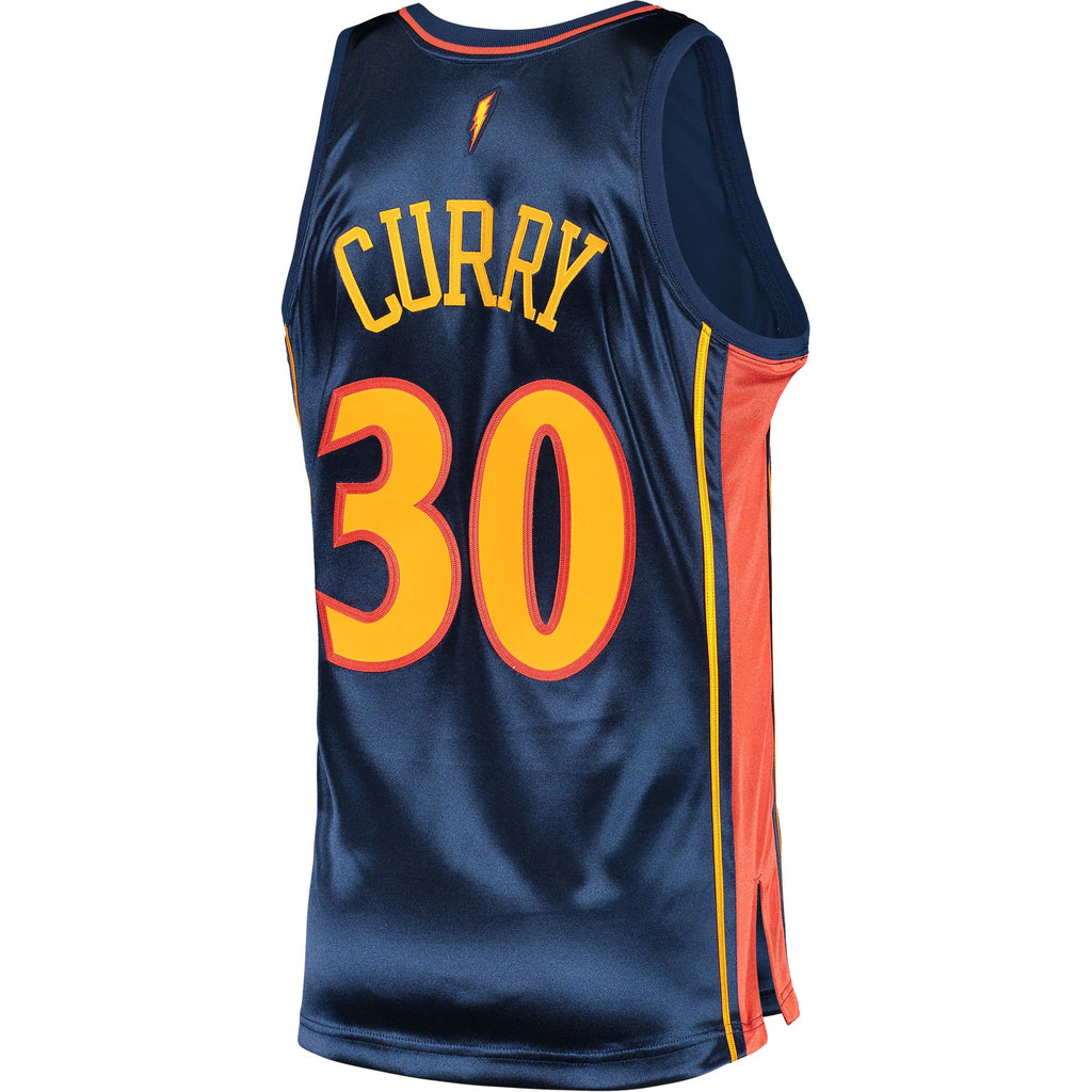 Men's Stephen Curry Navy Golden State Warriors 2009 Hardwood Classics NBA Basketball Jersey - view 4
