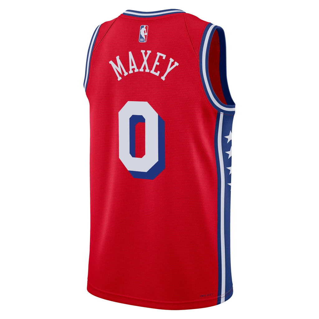 Unisex Tyrese Maxey Philadelphia 76ers Statement Edition Swingman NBA Basketball Jersey - Red - view 3