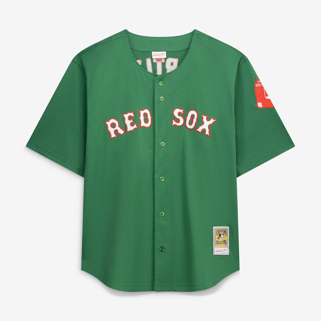 Men's Boston Red Sox David Ortiz Kelly Green Big & Tall Cooperstown Collection Mesh Batting Practice MLB Baseball Jersey - view 1