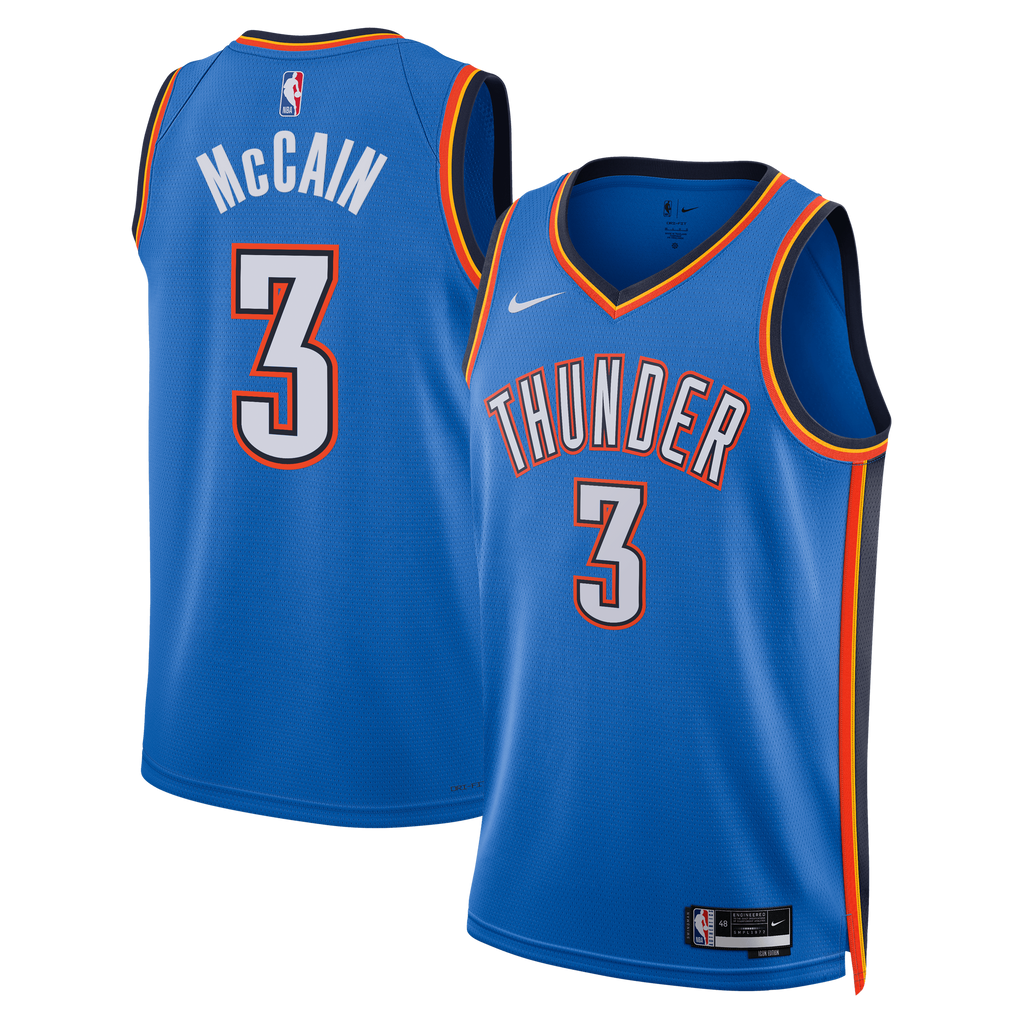 Unisex Oklahoma City Thunder Icon Edition Swingman NBA Basketball Jersey - Blue - Jared McCain - view 1