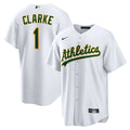 Men's Athletics Denzel Clarke White Home Replica MLB Baseball Jersey - view 1