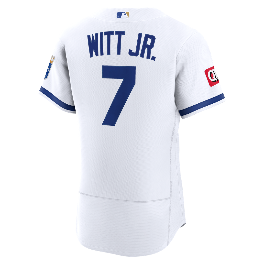 Men's Kansas City Royals Bobby Witt Jr. White Home Sponsor Patch MLB Baseball Jersey - view 3