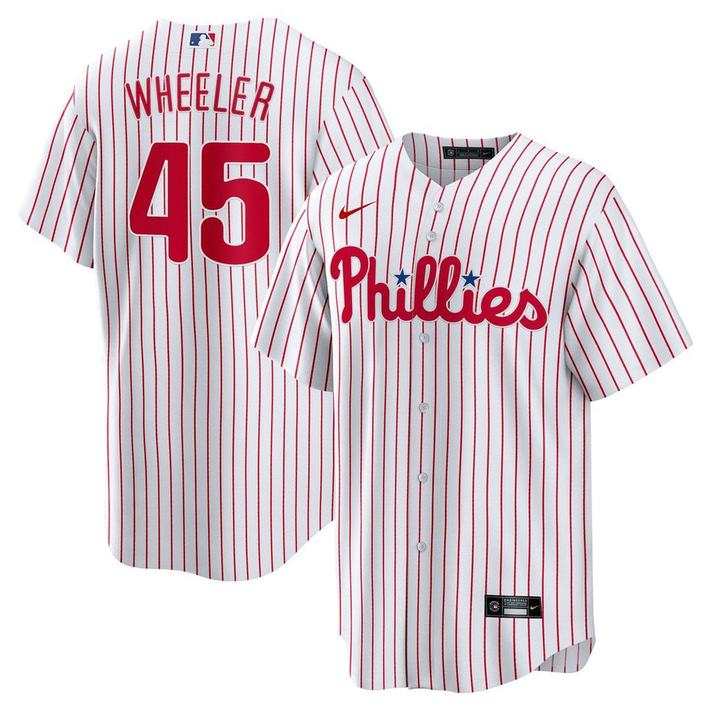 Men's Philadelphia Phillies Zack Wheeler White Home Replica MLB Baseball Jersey - view 1