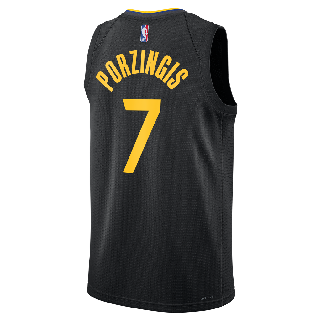 Unisex Kristaps Porziņģis Golden State Warriors 2024/25 Statement Edition Swingman NBA Basketball Jersey - Black - view 4