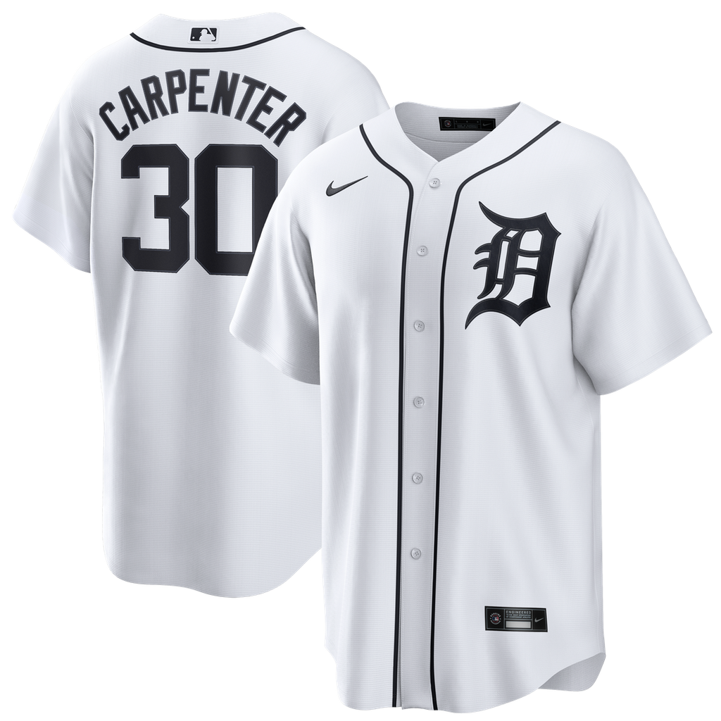 Men's Detroit Tigers Kerry Carpenter White Home Replica MLB Baseball Jersey - view 1