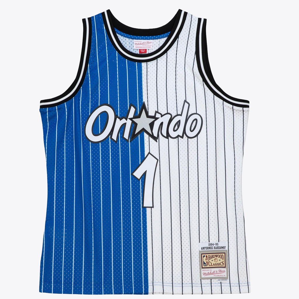 Men's Orlando Magic Anfernee Hardaway 1994 Split Swingman NBA Basketball Jersey - Blue/White - view 3