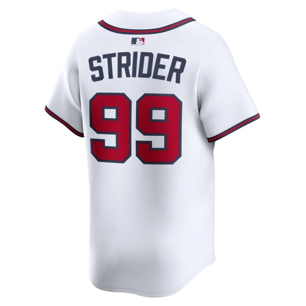 Men's Atlanta Braves Spencer Strider White Home Limited MLB Baseball Jersey - view 3