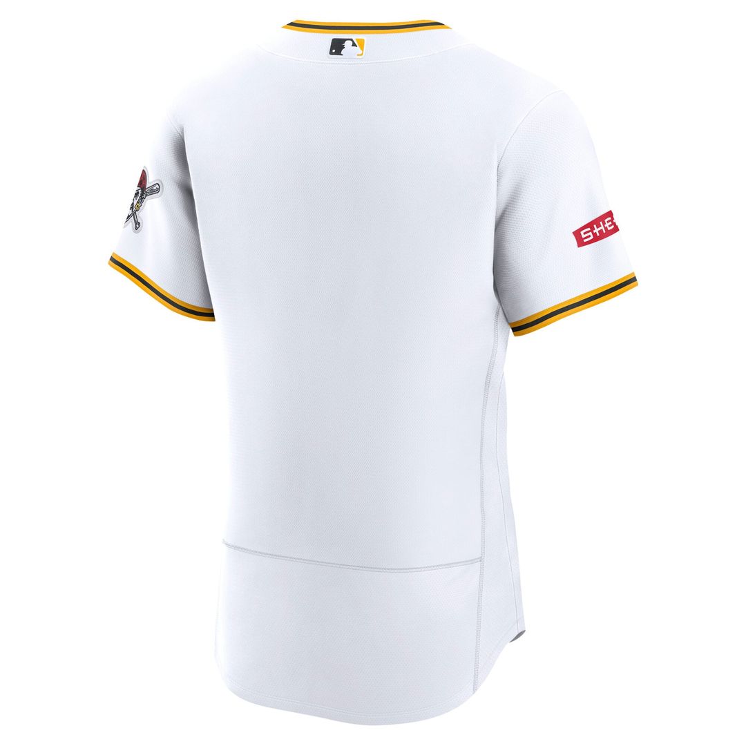 Men's Pittsburgh Pirates White Home Sponsor Patch MLB Baseball Jersey - view 3