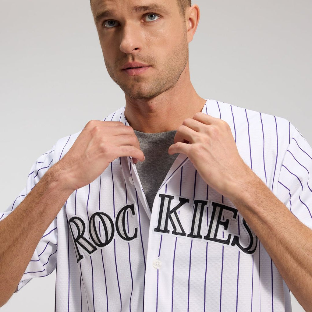 Men's Colorado Rockies White Home Replica MLB Baseball Jersey - view 18