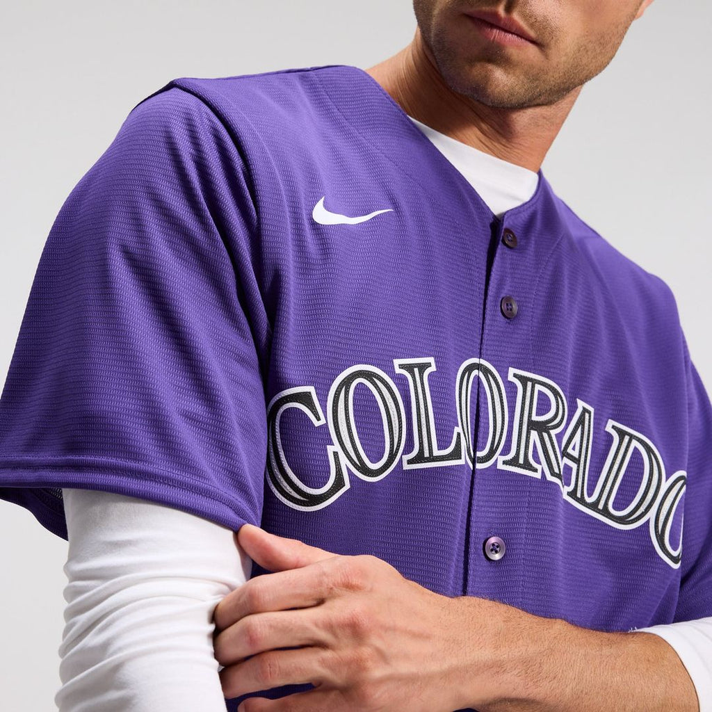 Men's Colorado Rockies Purple Alternate Replica MLB Baseball Jersey - view 22