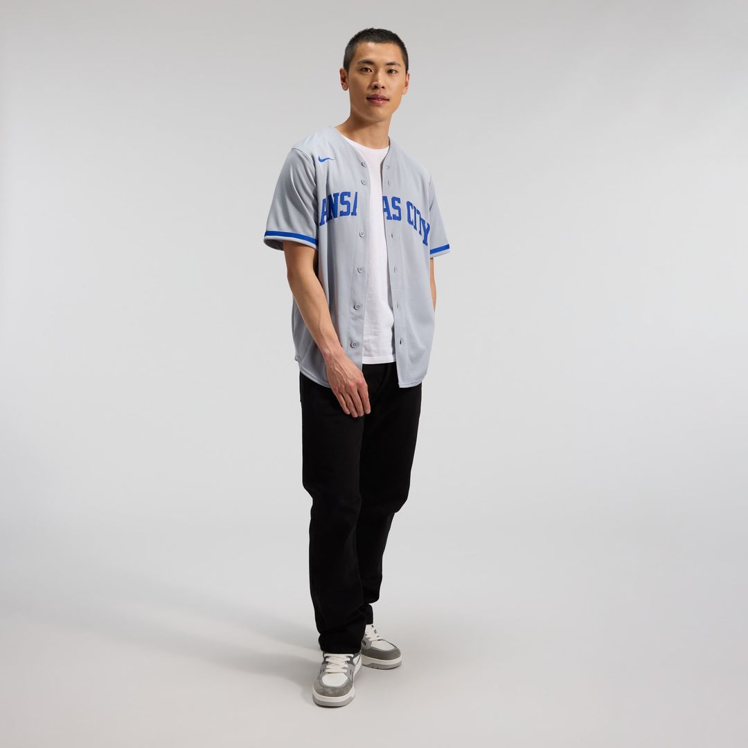 Men's Kansas City Royals Bobby Witt Jr. Gray Road Replica MLB Baseball Jersey - view 4