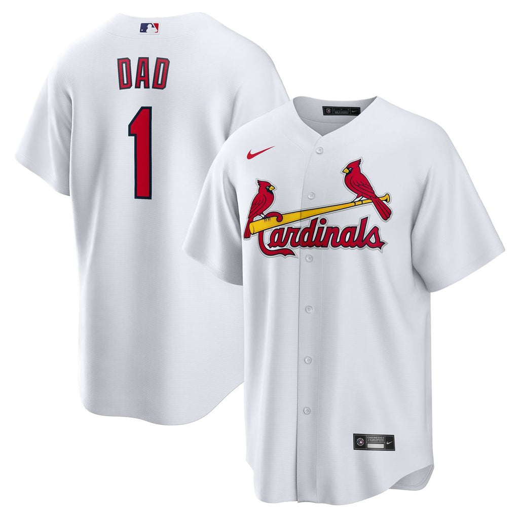 Men's St. Louis Cardinals White #1 Dad Home Replica MLB Baseball Jersey - view 1