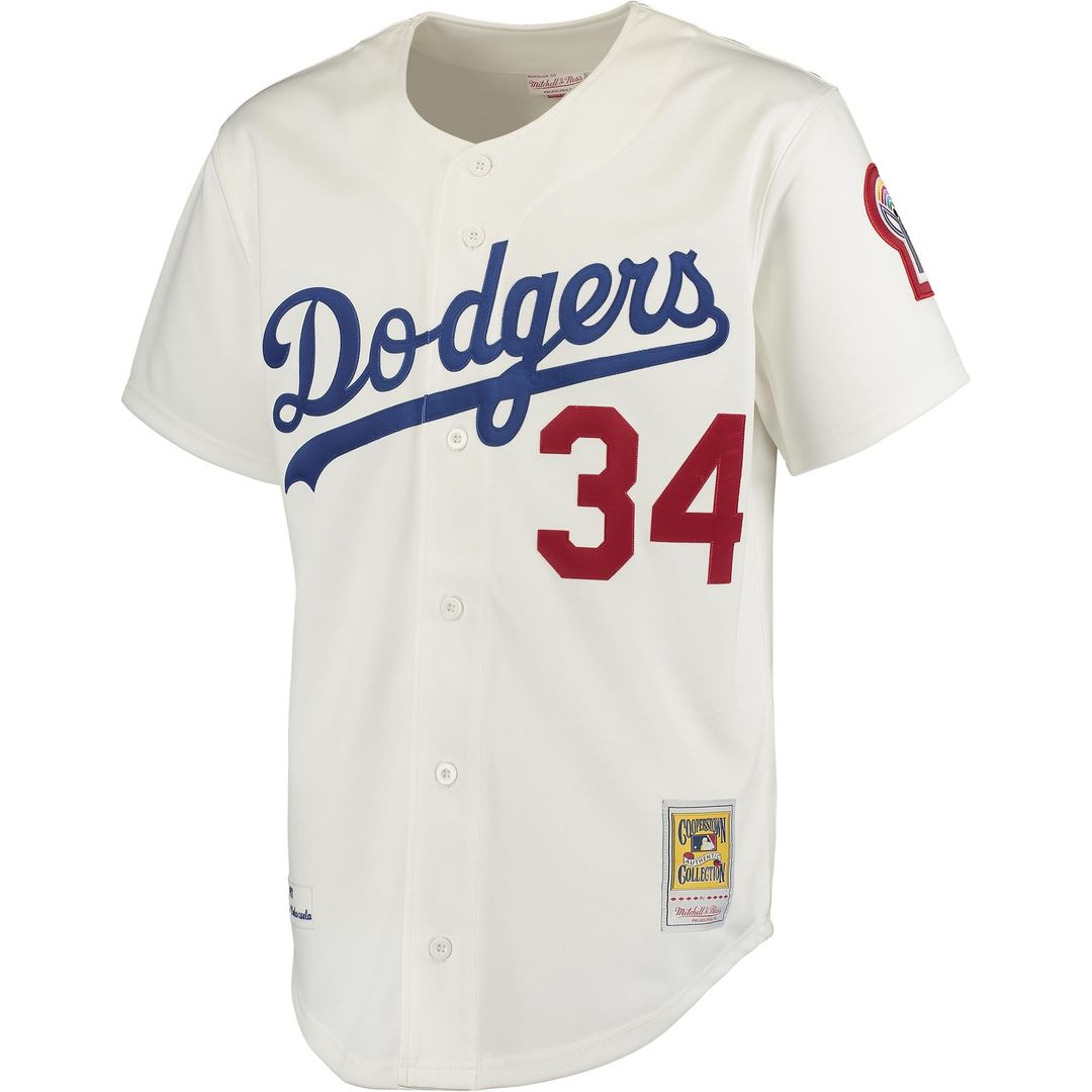 Men's Los Angeles Dodgers Fernando Valenzuela Gray MLB Baseball Jersey - view 2