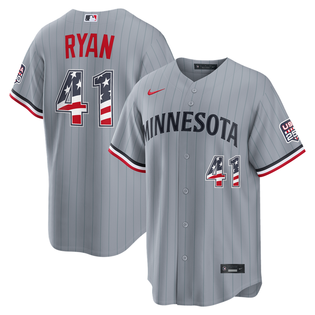 Men's Fourth of July Men's Minnesota Twins Joe Ryan Gray USA 250 Stadium MLB Baseball Jersey - view 1