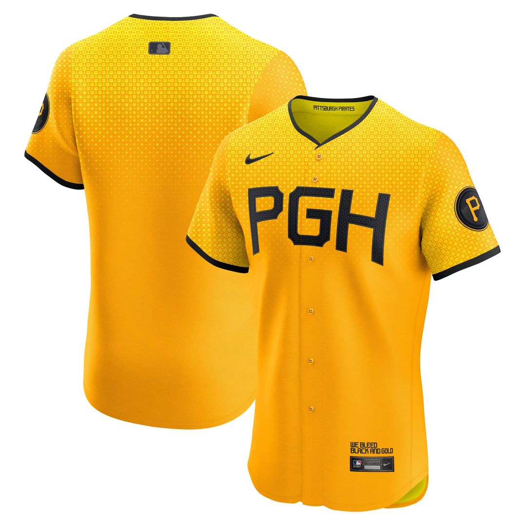 Men's Pittsburgh Pirates Gold City Connect Elite MLB Baseball Jersey - view 1