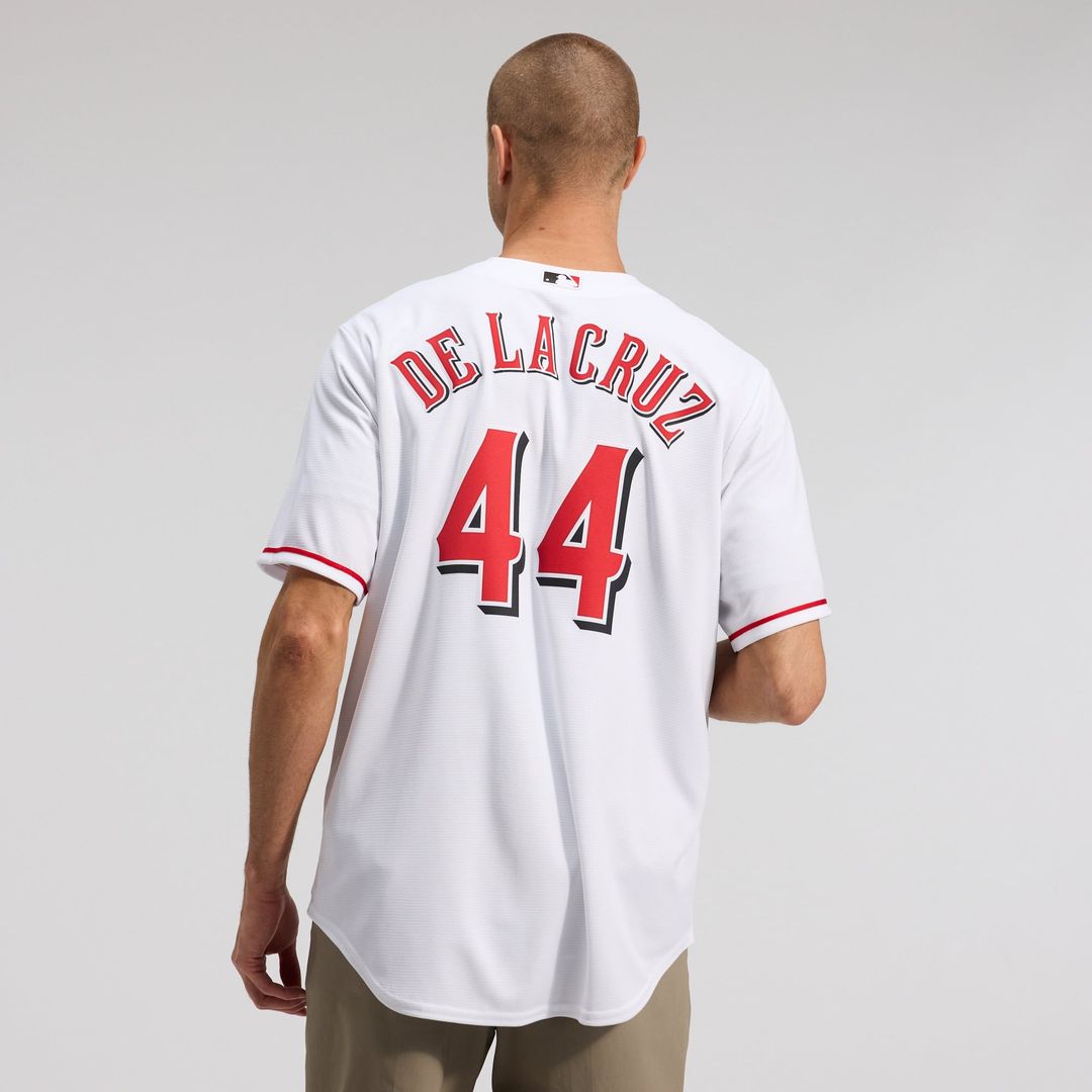 Men's Cincinnati Reds Elly De La Cruz White Alternate 2 Replica MLB Baseball Jersey - view 3