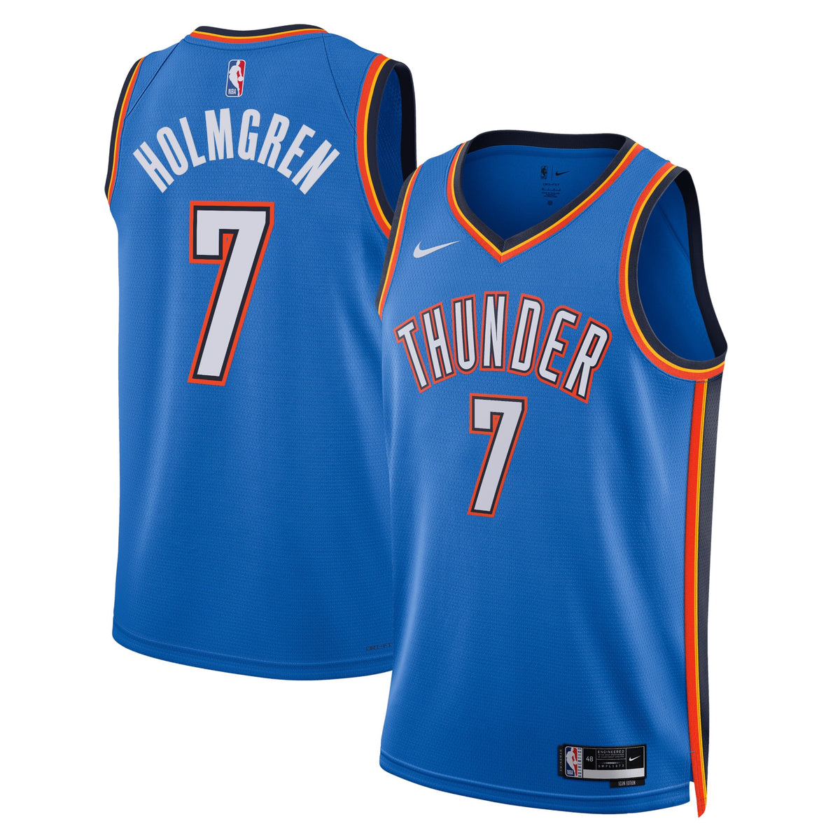 Unisex Chet Holmgren Oklahoma City Thunder Icon Edition Swingman NBA Basketball Jersey - Blue - view 1