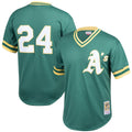 Men's Athletics Rickey Henderson Green Cooperstown Collection Big & Tall Mesh Batting Practice MLB Baseball Jersey - view 1