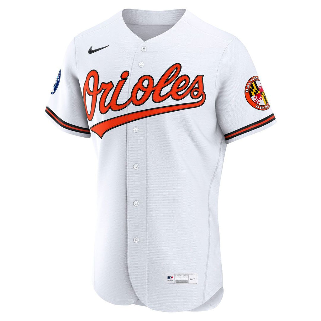 Men's Baltimore Orioles White Home Sponsor Patch MLB Baseball Jersey - view 2