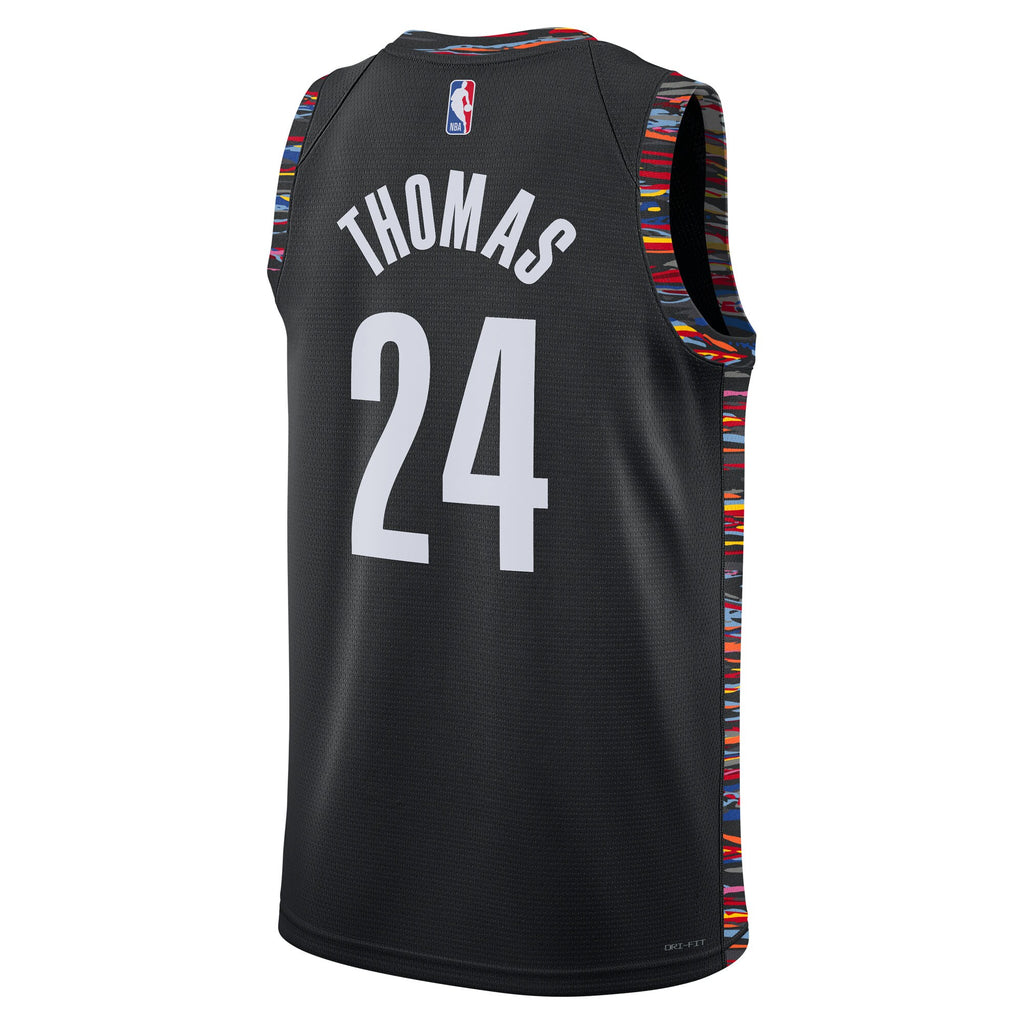 Unisex Cam Thomas Brooklyn Nets 2025/26 City Edition Swingman NBA Basketball Jersey - Black - view 4