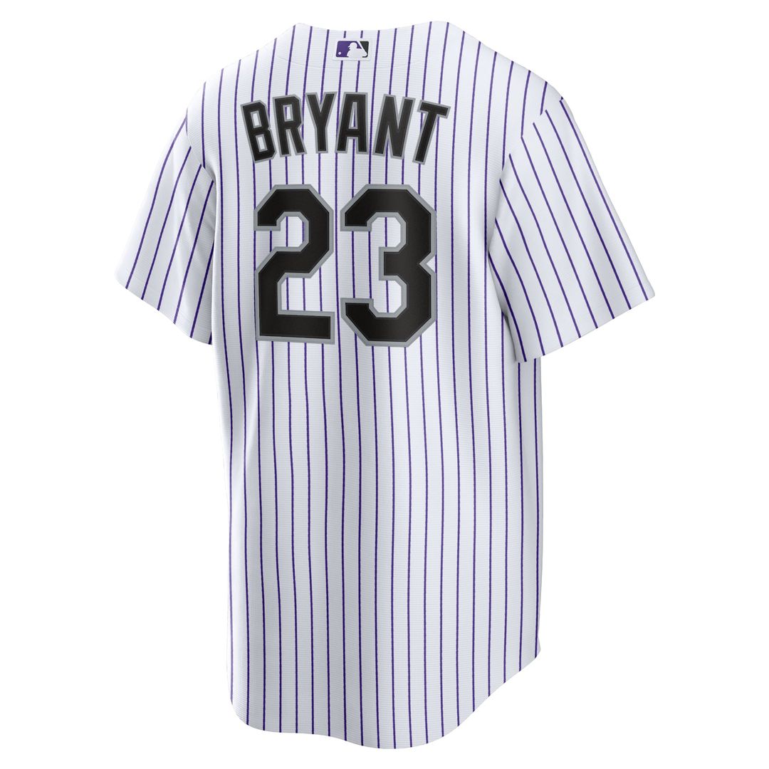 Men's Colorado Rockies Kris Bryant White/Purple Replica MLB Baseball Jersey - view 3