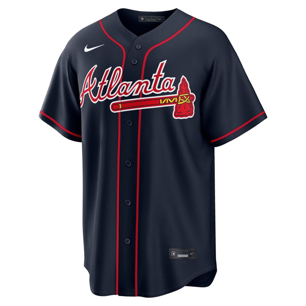 Men's Atlanta Braves Austin Riley Navy Alternate Replica MLB Baseball Jersey - view 2