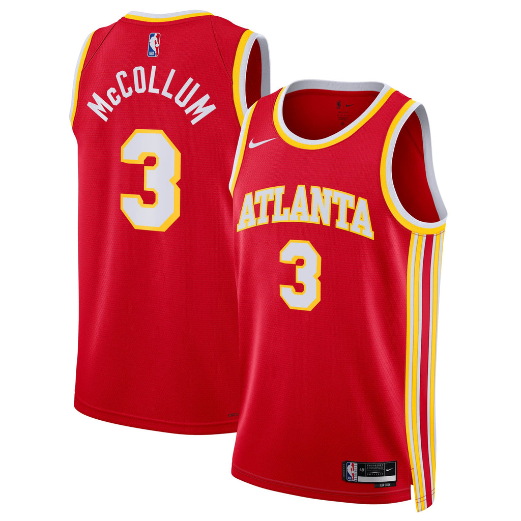 Unisex CJ McCollum Atlanta Hawks Icon Edition Swingman NBA Basketball Jersey - Red - view 1