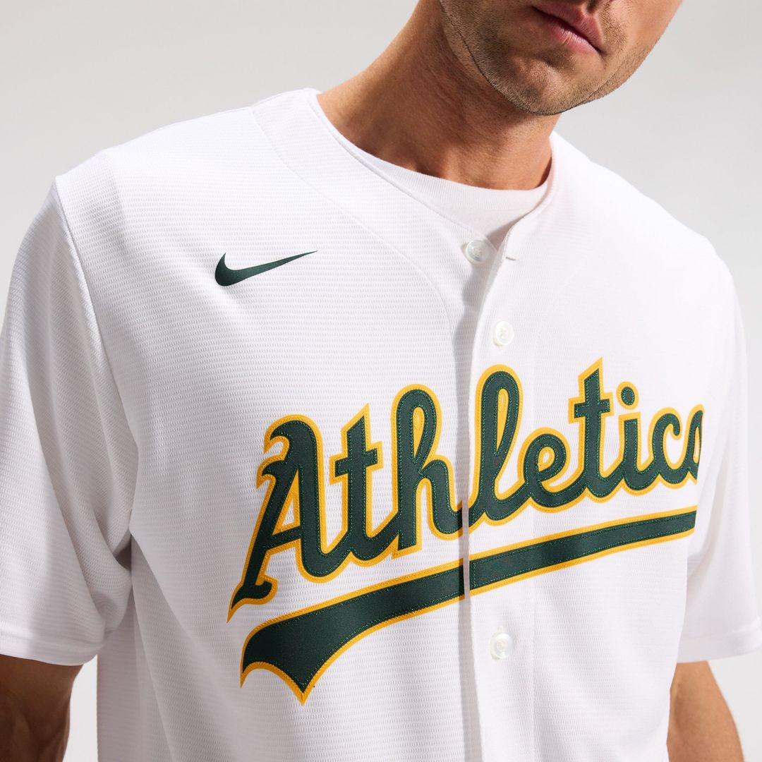 Men's Athletics White Home Replica MLB Baseball Jersey - view 9