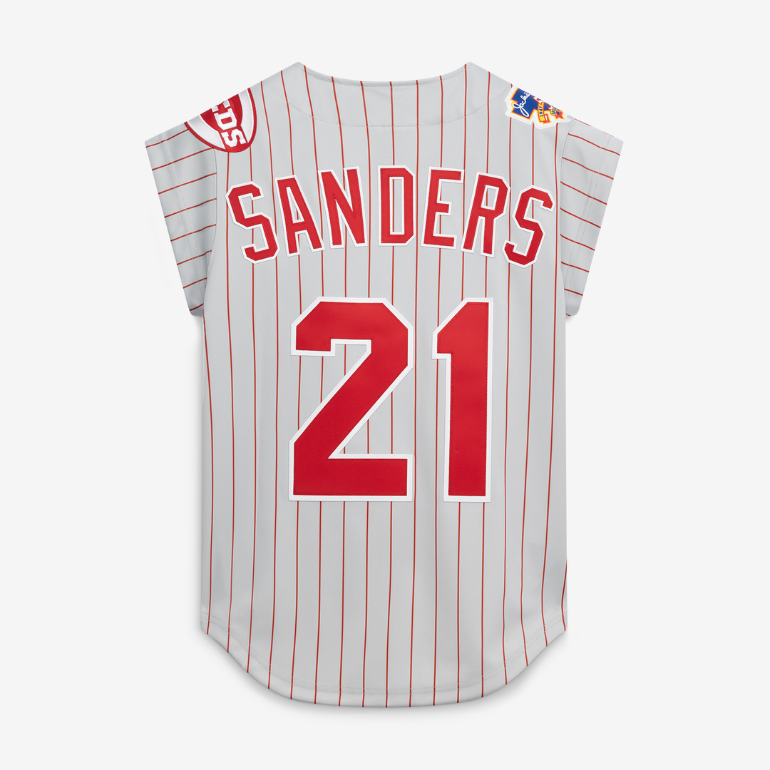 Men's Cincinnati Reds Deion Sanders Gray 1997 MLB Baseball Jersey - view 3