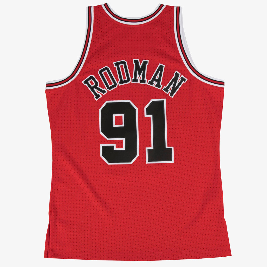 Men's Chicago Bulls Swingman NBA Basketball Jersey Road Dennis Rodman 1997-98 - view 3