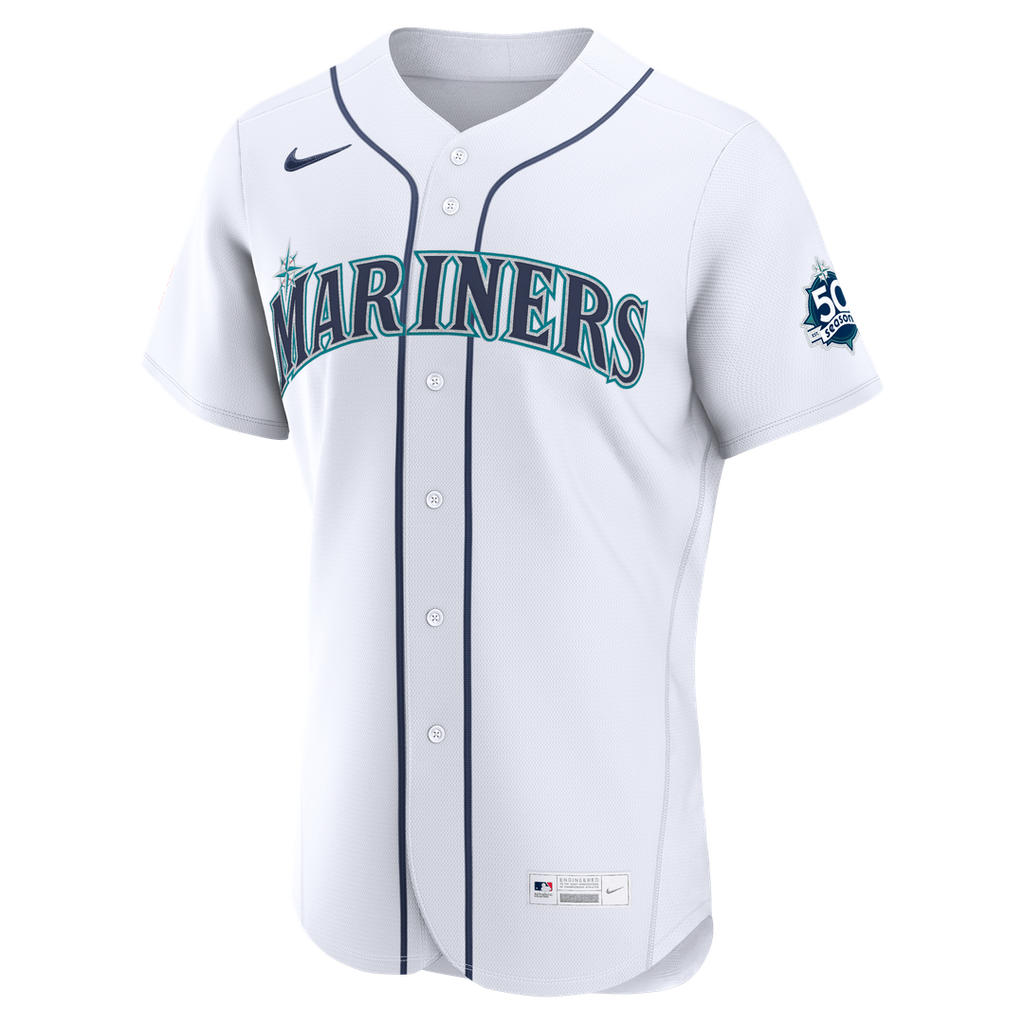 Men's Seattle Mariners J.P. Crawford White Home 50th Season MLB Baseball Jersey - view 2