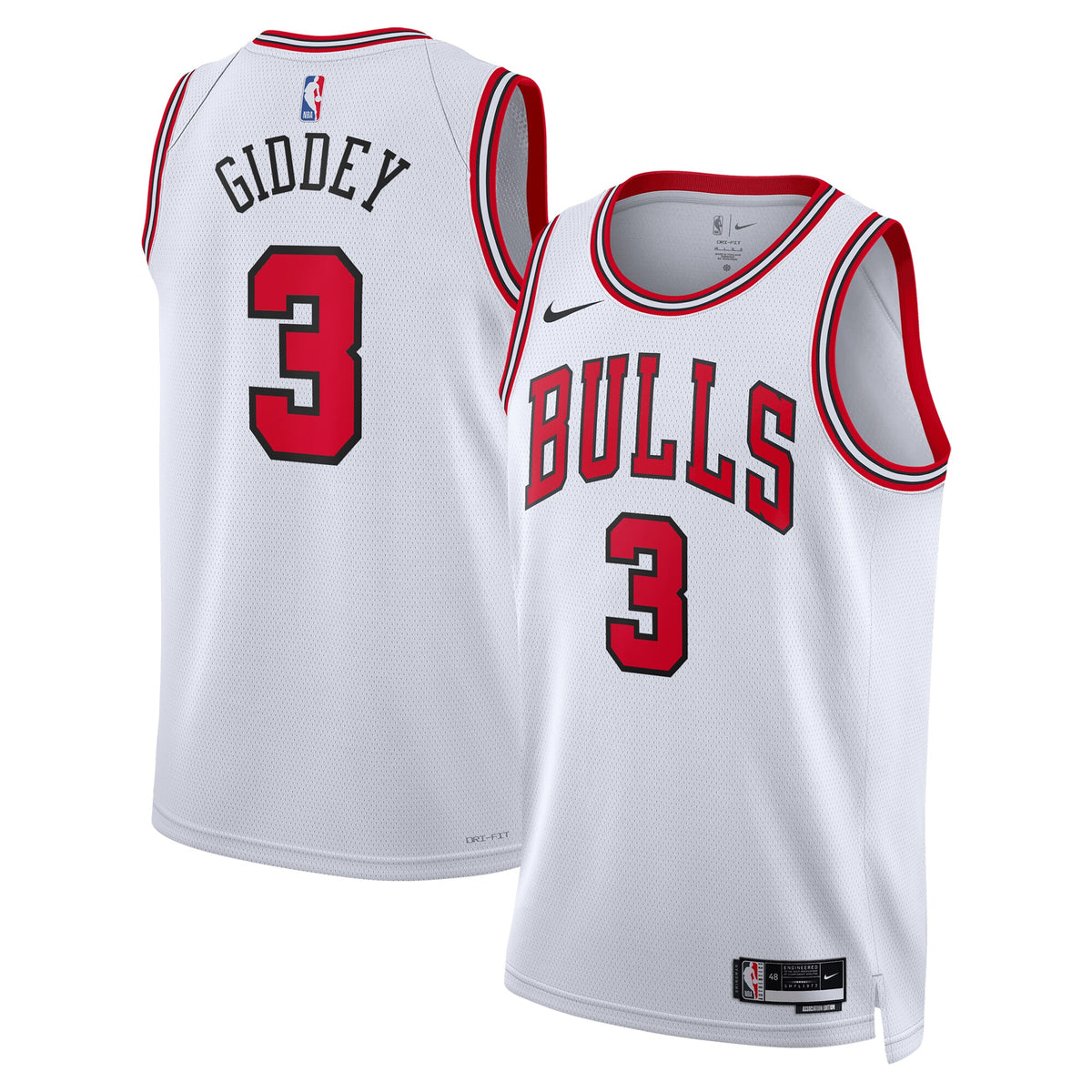 Unisex Josh Giddey Chicago Bulls Association Edition Swingman NBA Basketball Jersey - White - view 2