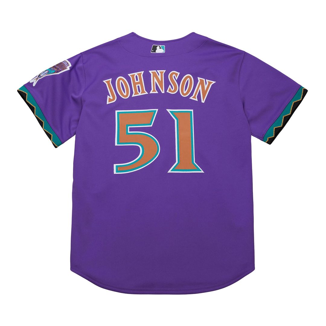 Men's Arizona Diamondbacks Randy Johnson Purple 2000 Throwback MLB Baseball Jersey - view 3