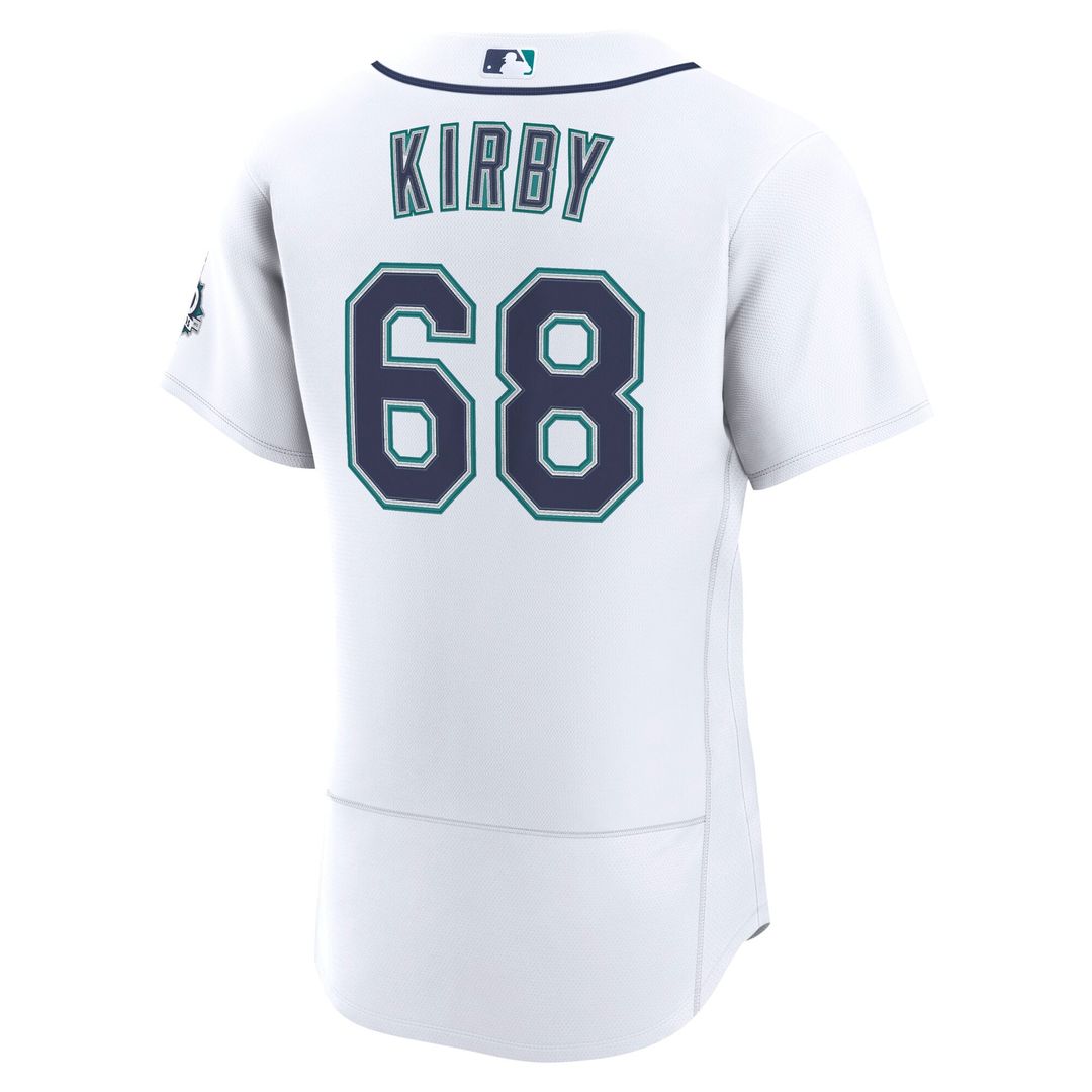 Men's Seattle Mariners George Kirby White Home 50th Season MLB Baseball Jersey - view 3