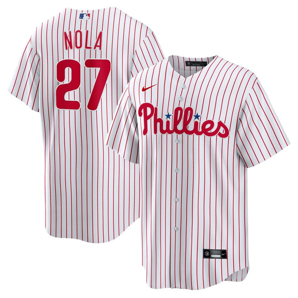 Men's Philadelphia Phillies Aaron Nola White Home Replica Player Name MLB Baseball Jersey - view 1