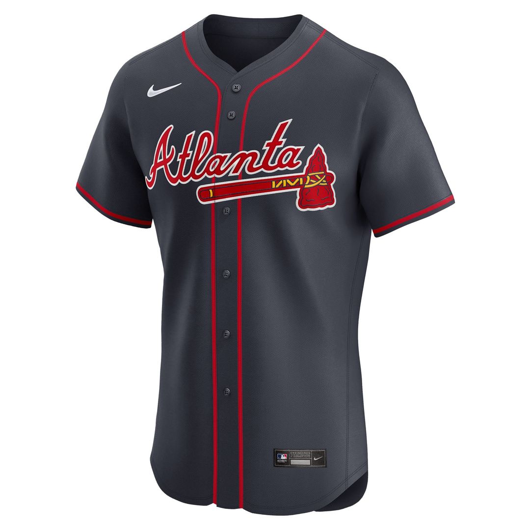 Men's Atlanta Braves Ronald Acuña Jr. Navy Alternate Elite MLB Baseball Jersey - view 5