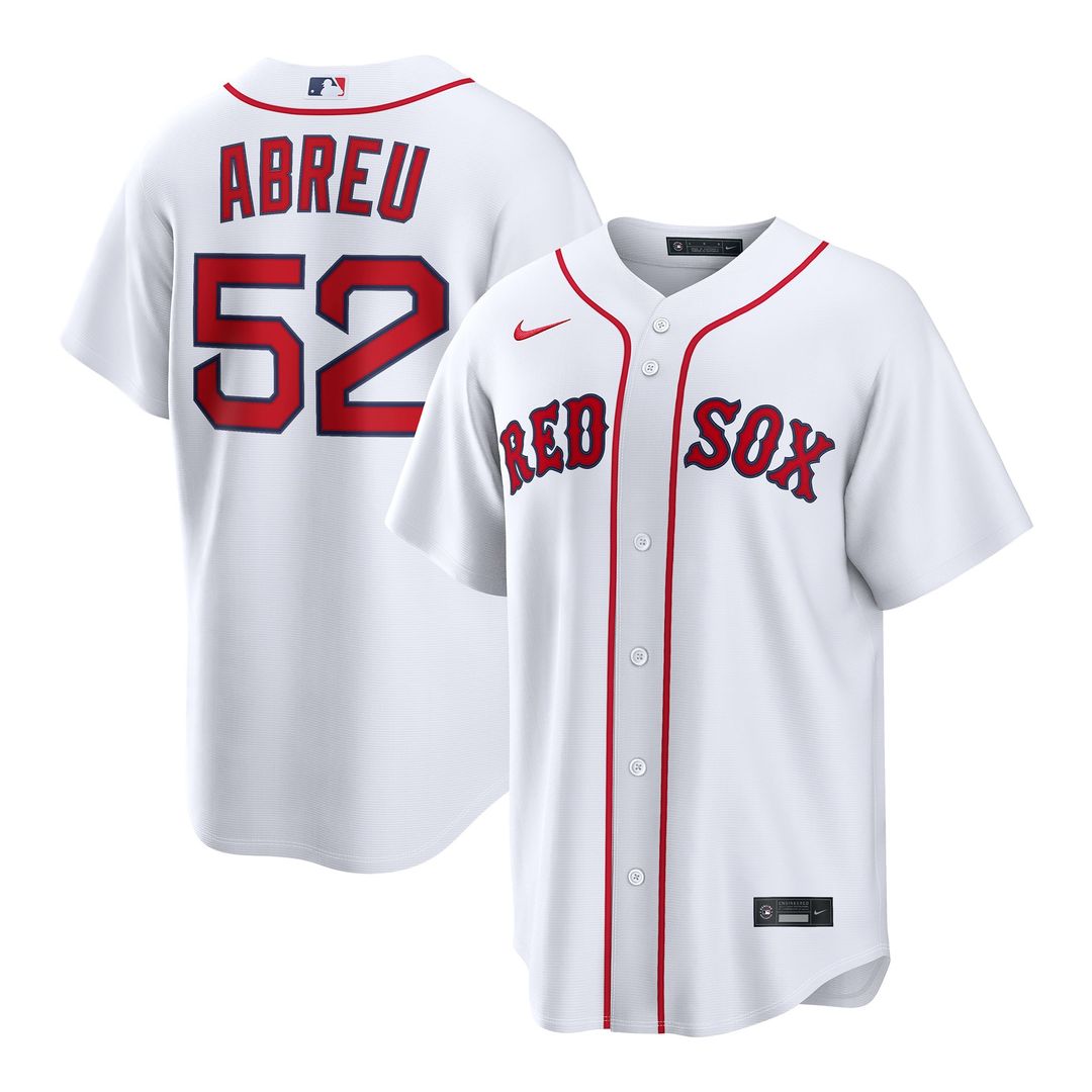 Men's Boston Red Sox Wilyer Abreu White Home Replica MLB Baseball Jersey - view 1