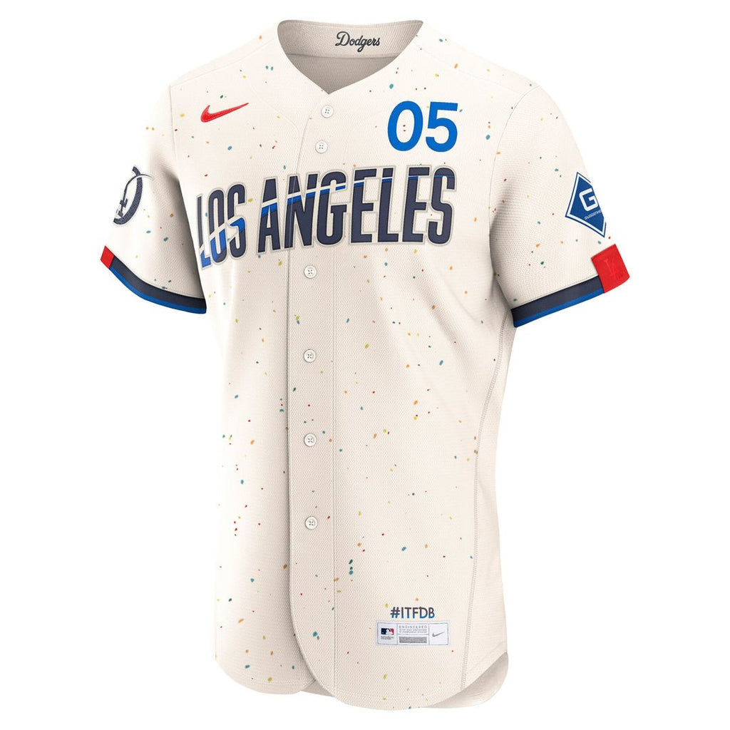 Men's Los Angeles Dodgers Freddie Freeman Cream City Connect Sponsor Patch MLB Baseball Jersey - view 2
