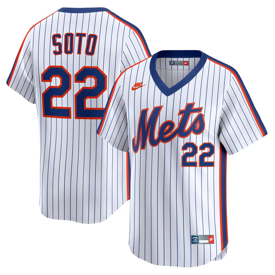 Men's New York Mets Juan Soto White Cooperstown Collection Limited 40th Anniversary MLB Baseball Jersey - view 1
