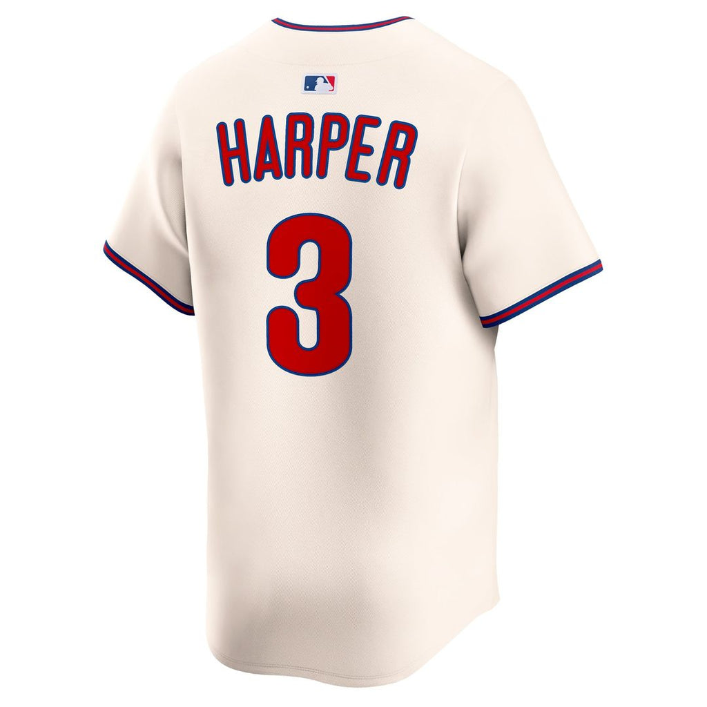 Men's Philadelphia Phillies Bryce Harper Cream Alternate Limited MLB Baseball Jersey - view 3