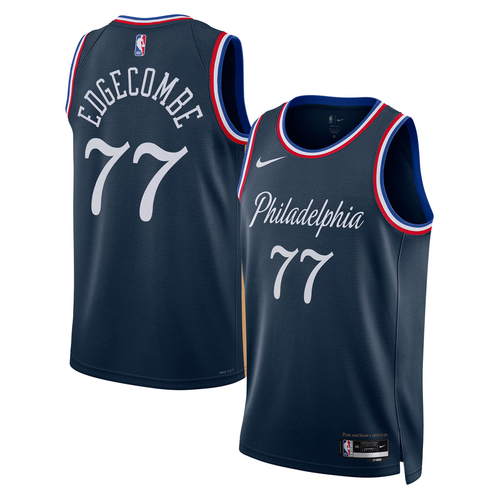 Unisex VJ Edgecombe Philadelphia 76ers 2025/26 City Edition Swingman NBA Basketball Jersey - Navy - view 2