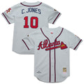 Men's Atlanta Braves Chipper Jones Gray 1995 Throwback MLB Baseball Jersey - view 1
