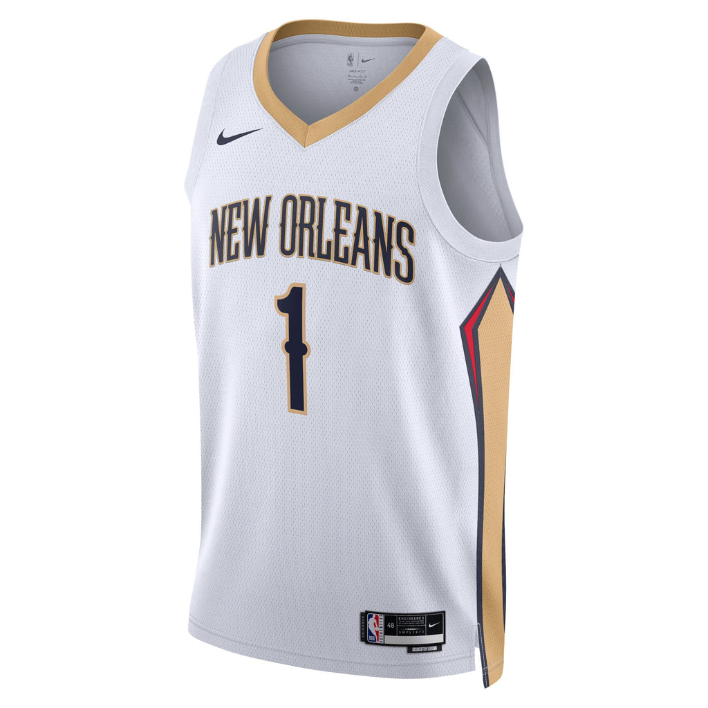 Unisex Zion Williamson New Orleans Pelicans Association Edition Swingman NBA Basketball Jersey - White - view 2