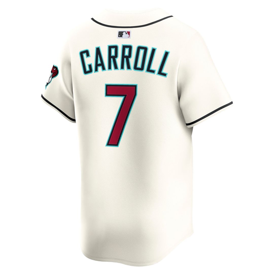 Men's Arizona Diamondbacks Corbin Carroll Cream Home Limited MLB Baseball Jersey - view 3